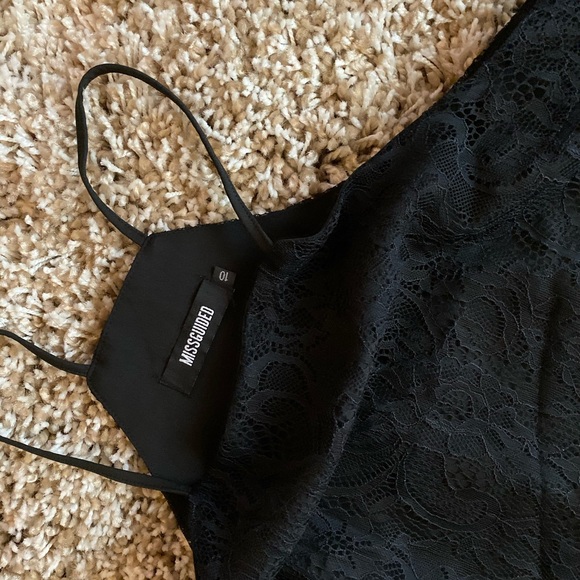 Missguided Black Lace Halter long top - Picture 2 of 5